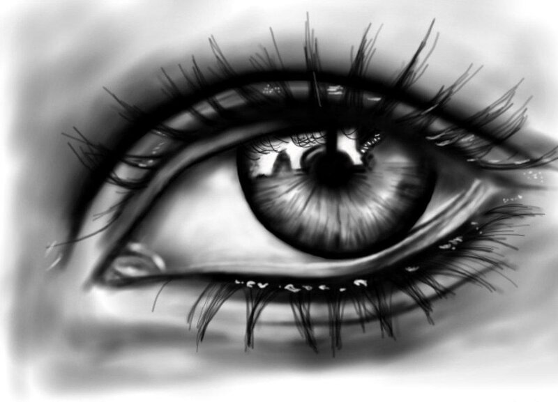 Close-up of a Human Eye — Black, Dramatic