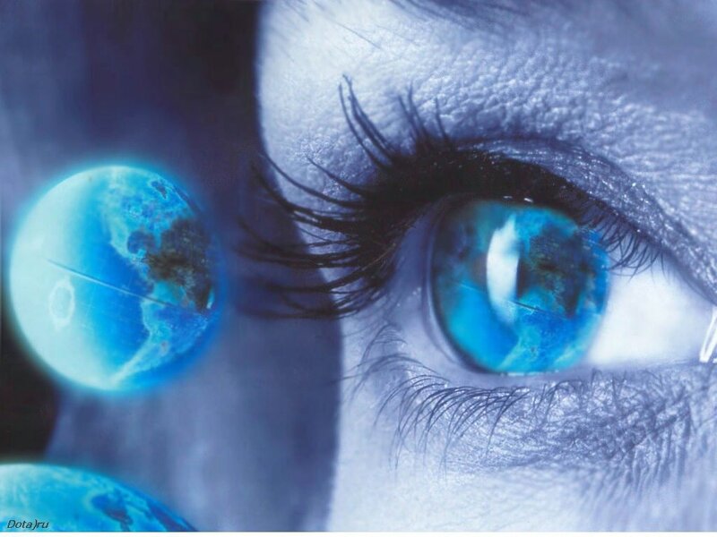 Close-up of a Human Eye — Blue, Dramatic, Digital Art, Earth