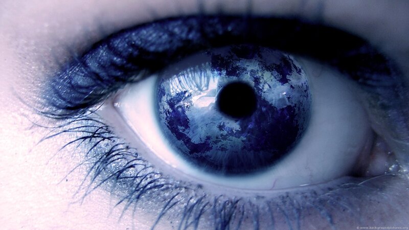 Close-up of a Human Eye — Blue, Dramatic, Digital Art