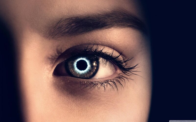 Close-up of a Human Eye — Blue, Dramatic, Photograph, Eyebrow, Eyelash