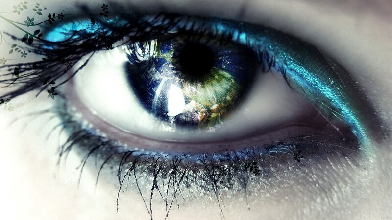 Close-up of a Human Eye — Blue, Dramatic