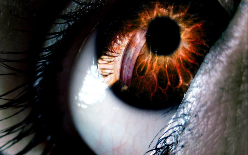 Close-up of a Human Eye — Brown, Dramatic, Photograph, Iris, Pupil, Eyelashes