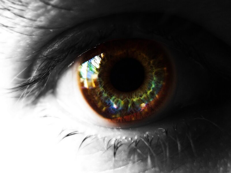 Close-up of a Human Eye — Brown, Dramatic, Photograph, Iris
