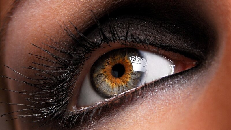 Close-up of a Human Eye — Brown, Dramatic, Photograph
