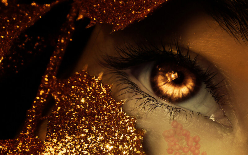 Close-up of a Human Eye — Gold