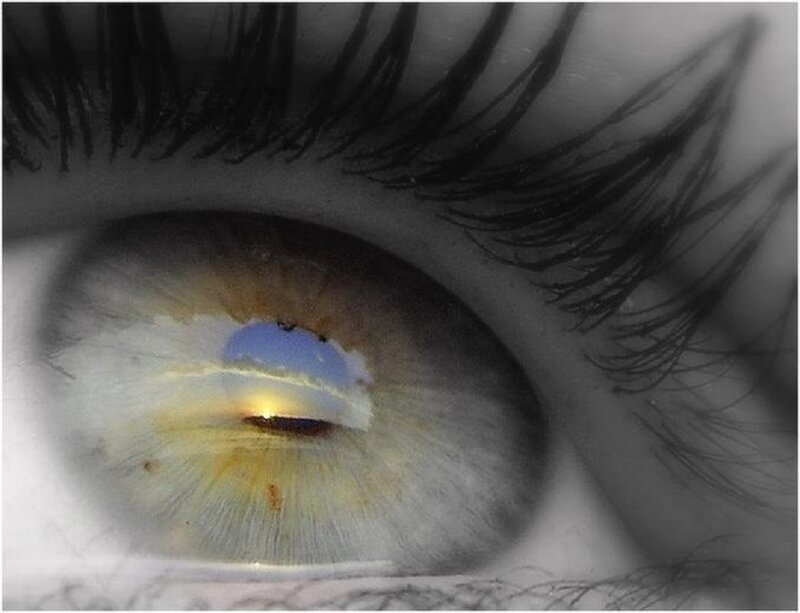 Close-up of a Human Eye — Gray, Dramatic, Photograph