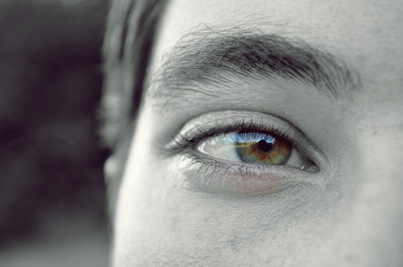 Close-up of a Human Eye — Gray