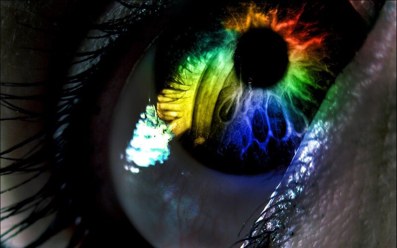 Close-up of a Human Eye — Green, Dramatic, Digital Art, Iris