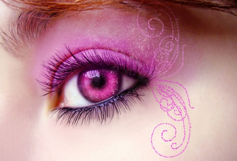 Close-up of a Human Eye — Pink, Dramatic