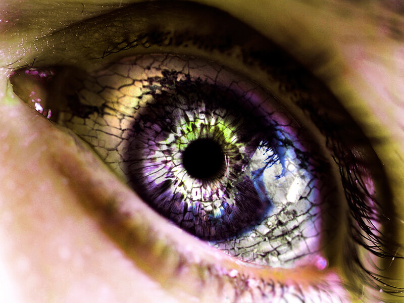Close-up of a Human Eye — Purple, Dramatic, Photograph, Iris
