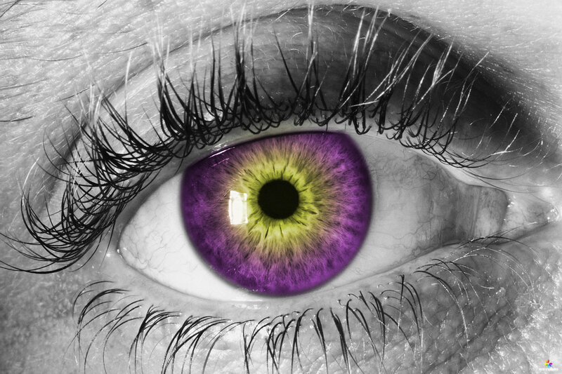 Close-up of a Human Eye — Purple, Dramatic