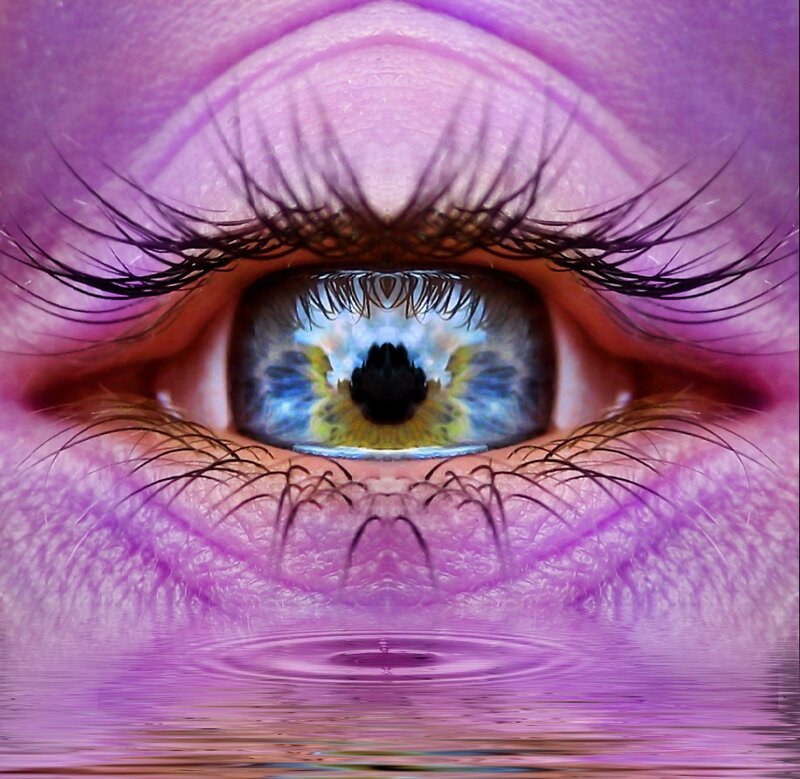 Close-up of a Human Eye — Purple