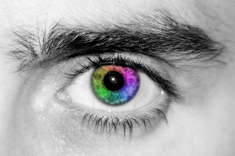 Close-up of a Human Eye — Rainbow