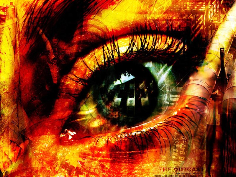 Close-up of a Human Eye — Red, Dramatic, Digital Art