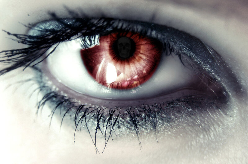Close-up of a Human Eye — Red