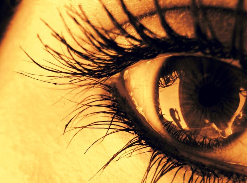 Close-up of a Human Eye — Yellow, Dramatic
