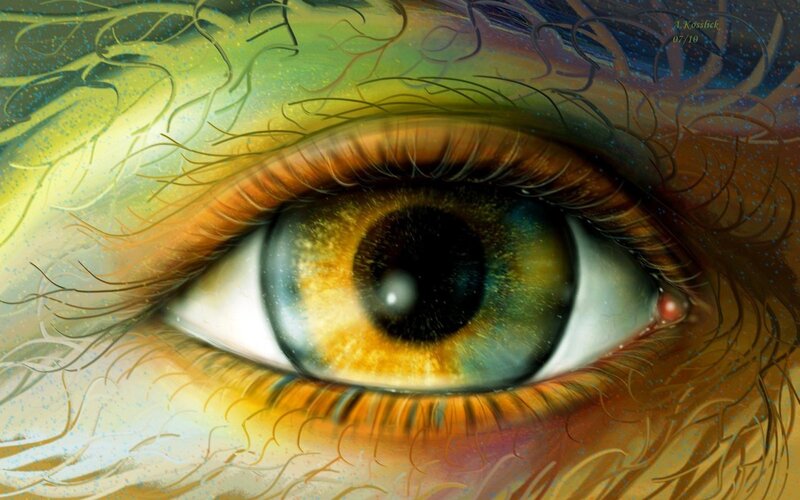 Close-up of a Human Eye — Yellow