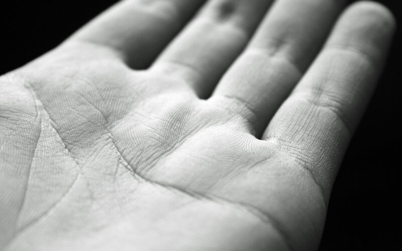 close-up of a human hand