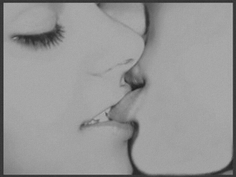 close-up of a kiss