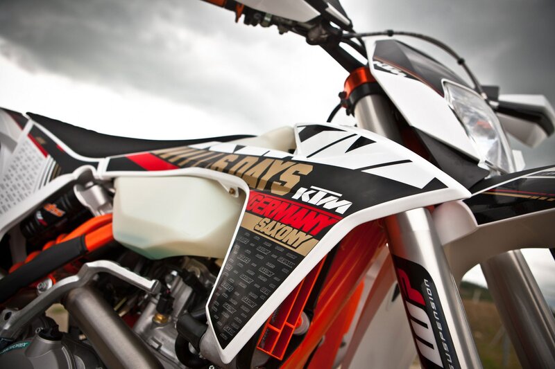 close-up of a KTM motorcycle