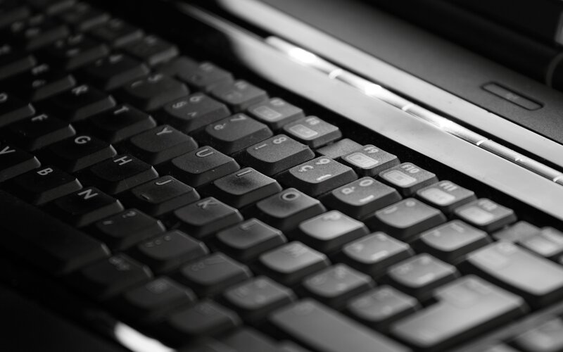 close-up of a laptop keyboard