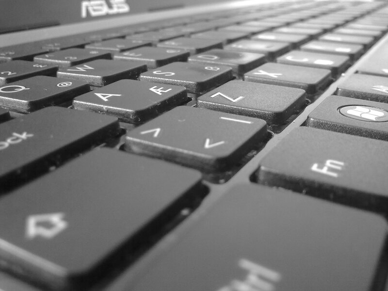 close-up of a laptop keyboard