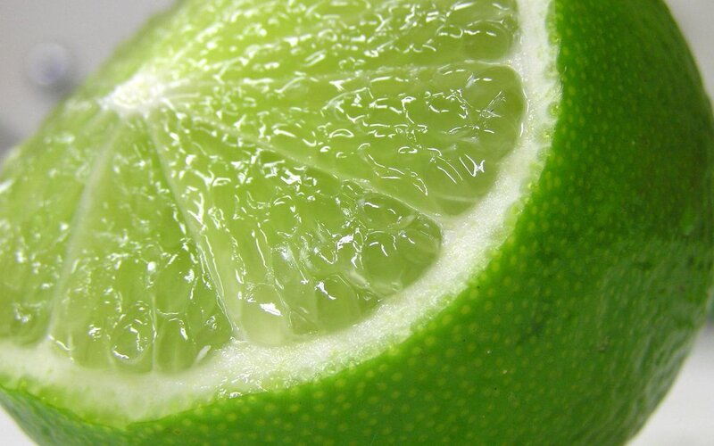 close-up of a lime slice