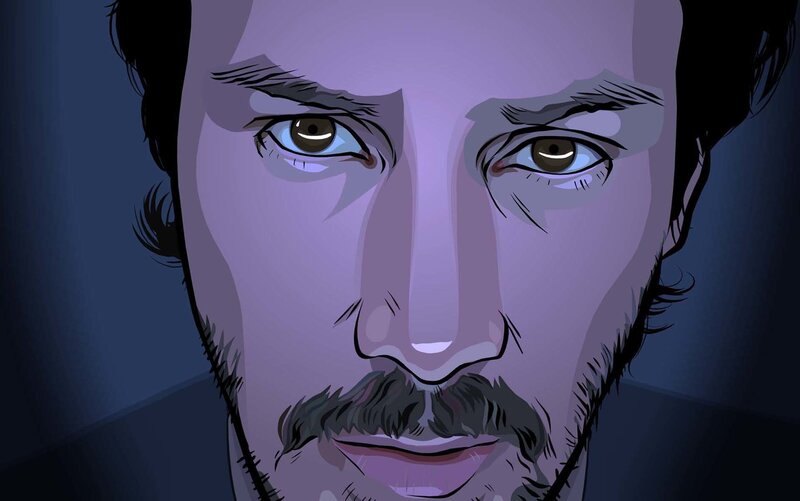 close-up of a man's face