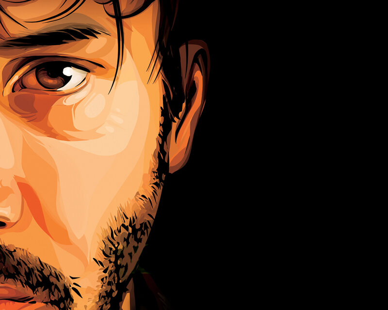 close-up of a man's face