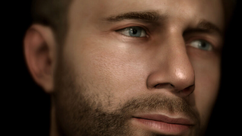 close-up of a man's face
