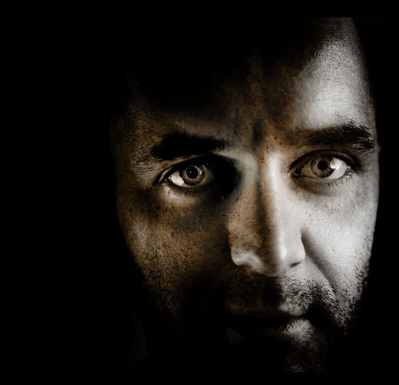 close-up of a man's face