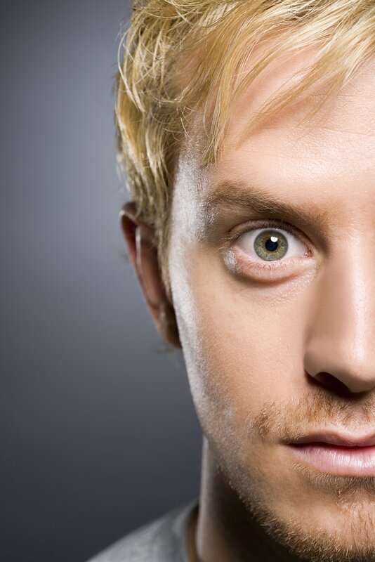 close-up of a man's face