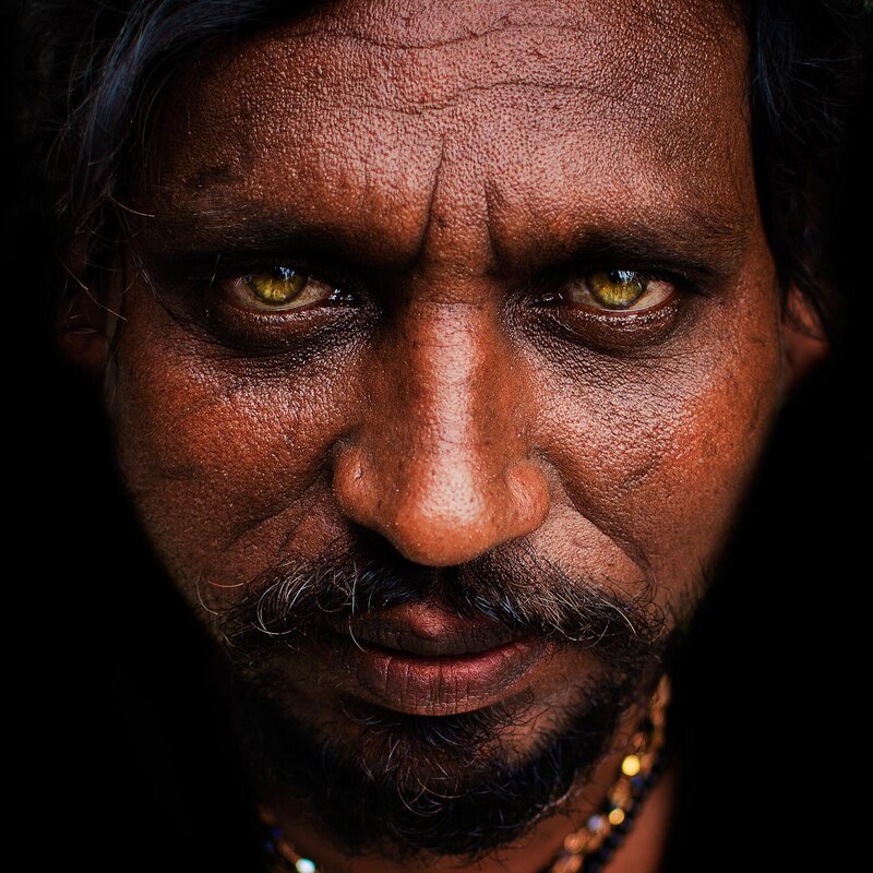 close-up of a man's face