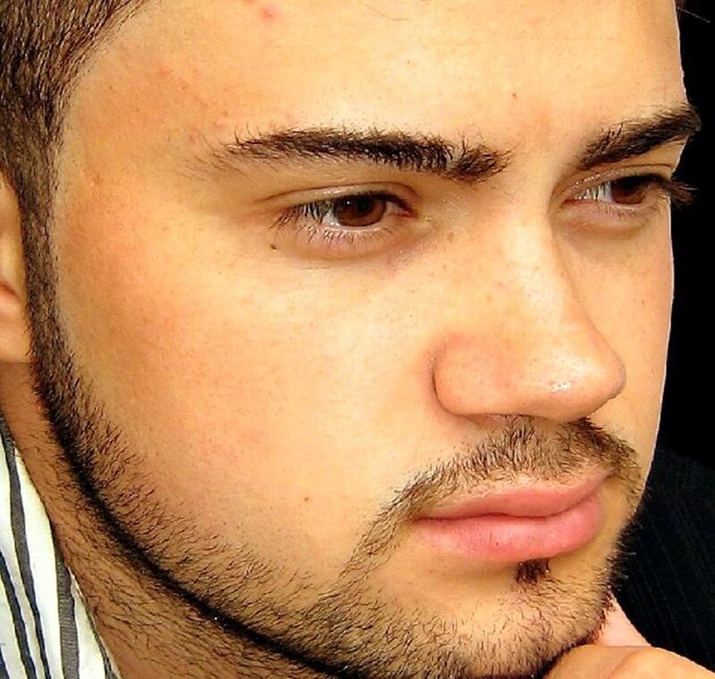 close-up of a man's face