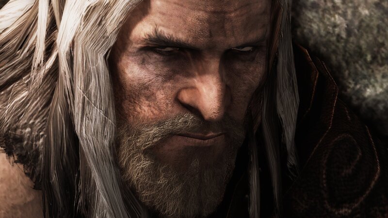 Close-up of a Man's Face — Brown, Serious