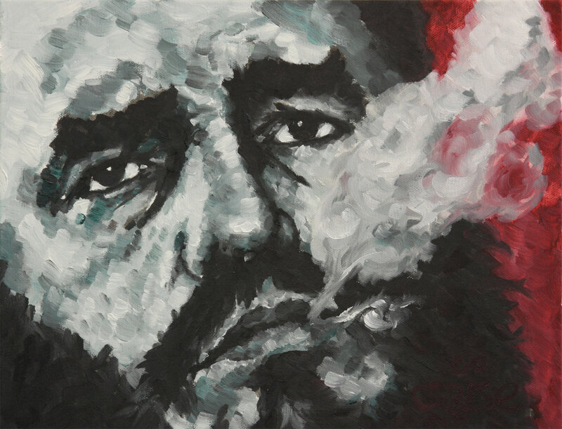 Close-up of a Man's Face — White