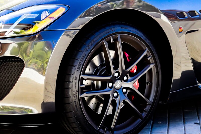 Close-up of a Maserati wheel