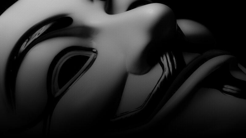 Close-up of a Mask — Black, Dramatic