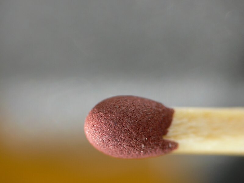 close-up of a match head