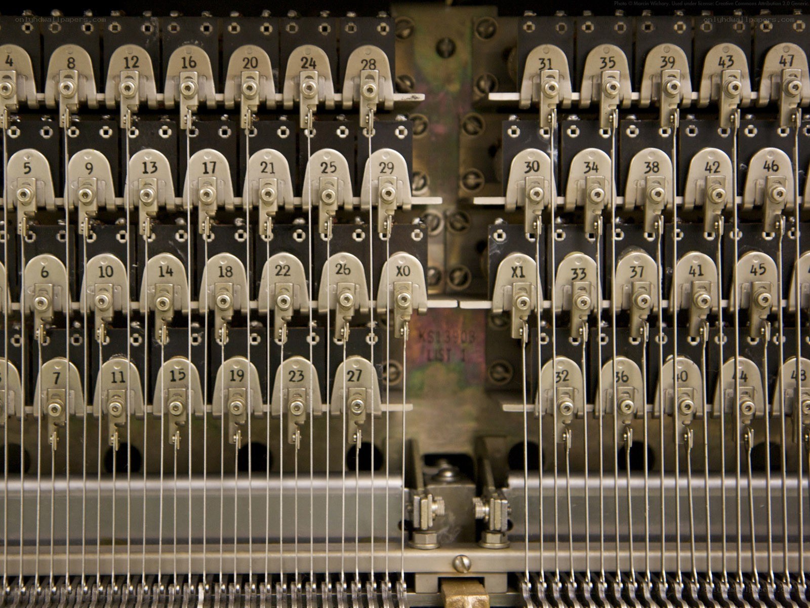 Close-up of a mechanical computer