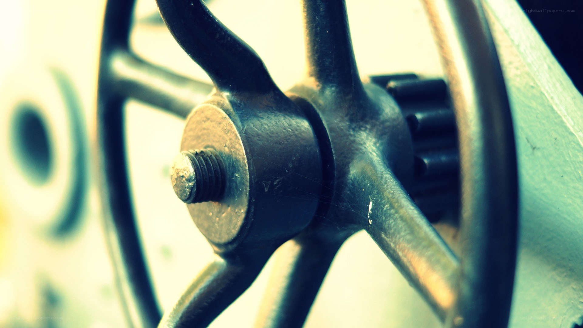 close-up of a mechanical wheel