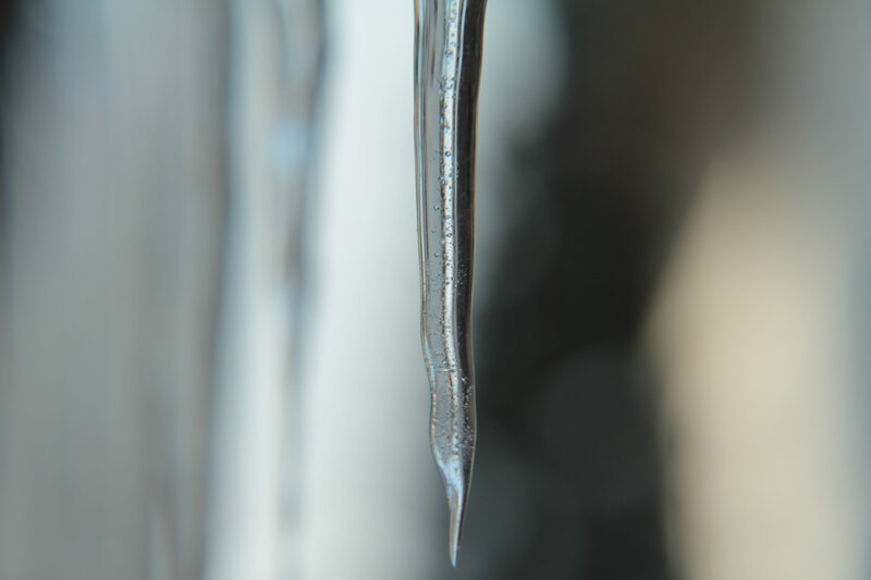 Close-up of a melting icicle