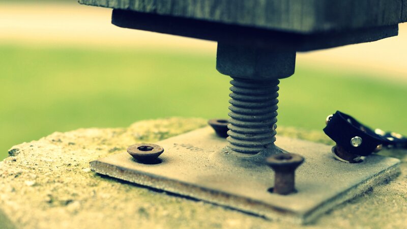 close-up of a metal bolt