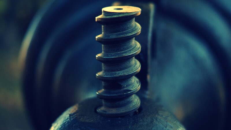 close-up of a metal screw