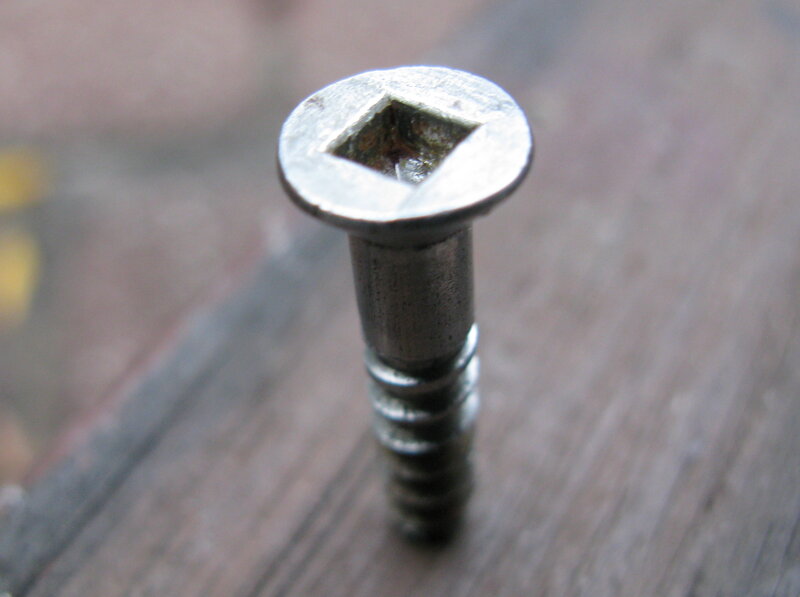 close-up of a metal screw
