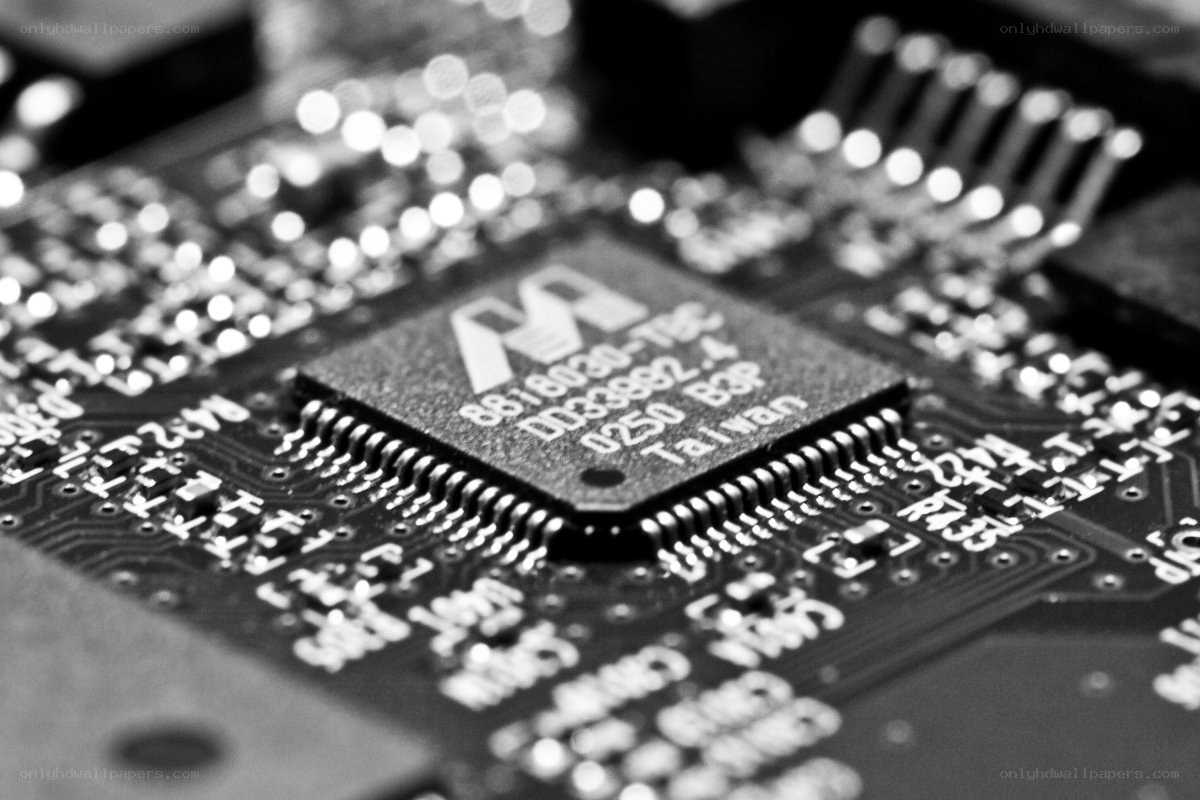 Close-up of a microchip