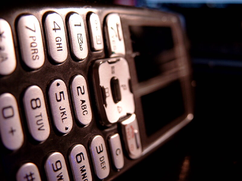 Close-up of a mobile phone keypad