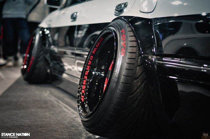 close-up of a modified car wheel