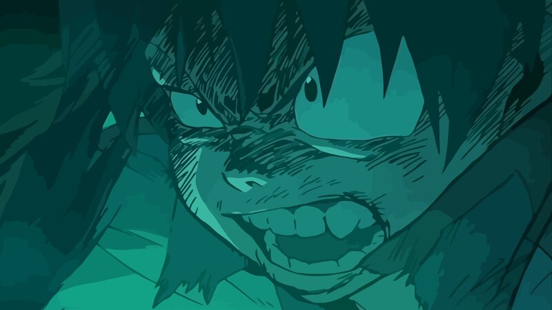 Close-up of a Monster Face — Green, Intense, Dramatic