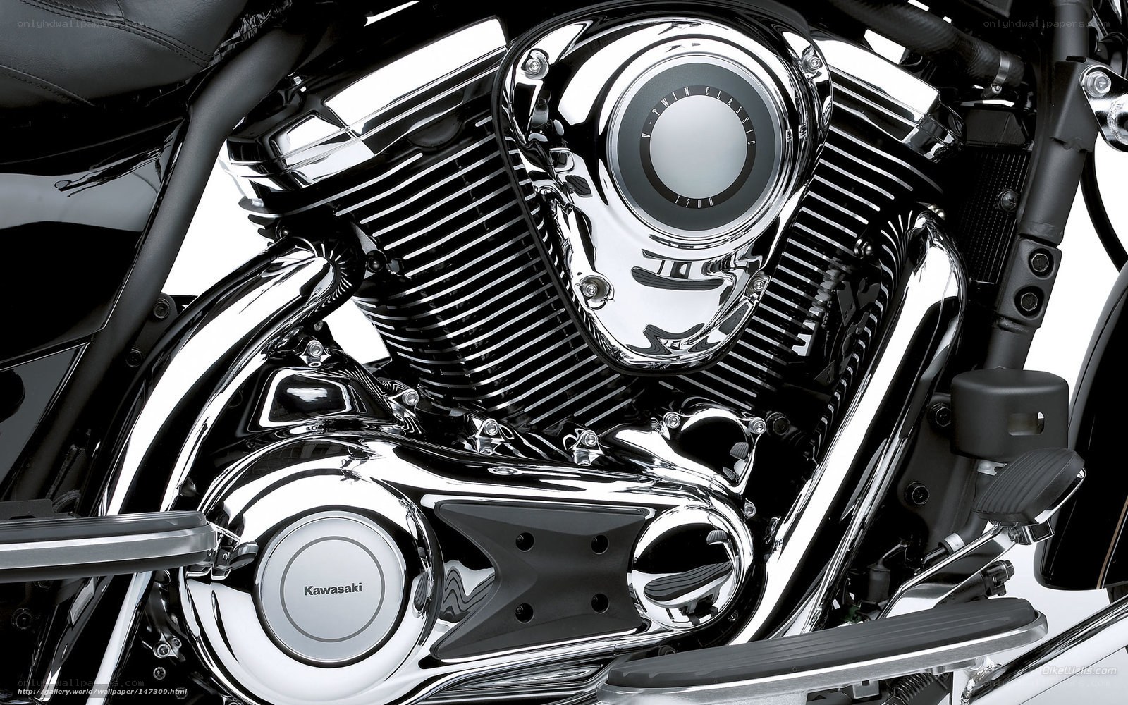 Close-up of a motorcycle engine